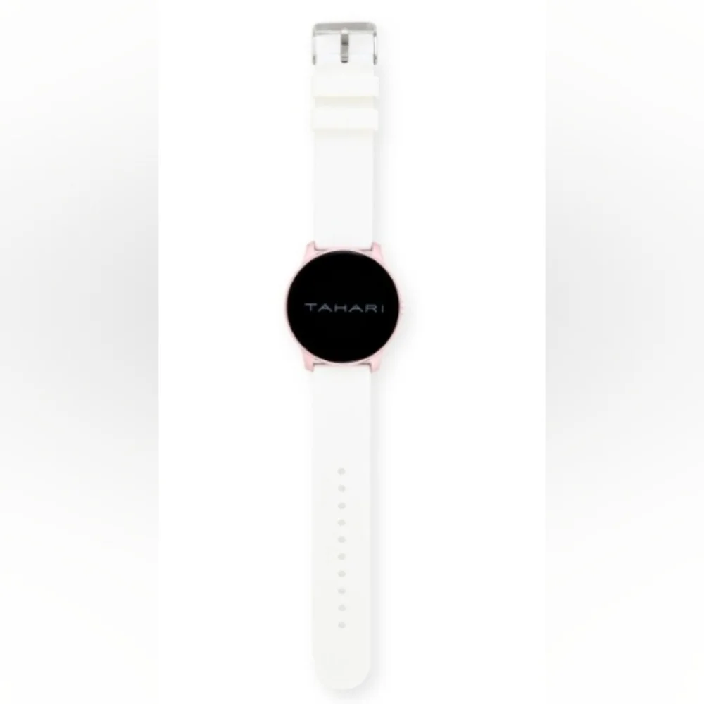 Tahari Ladies Smart Watch with Rose-Gold-Tone - White Silicone